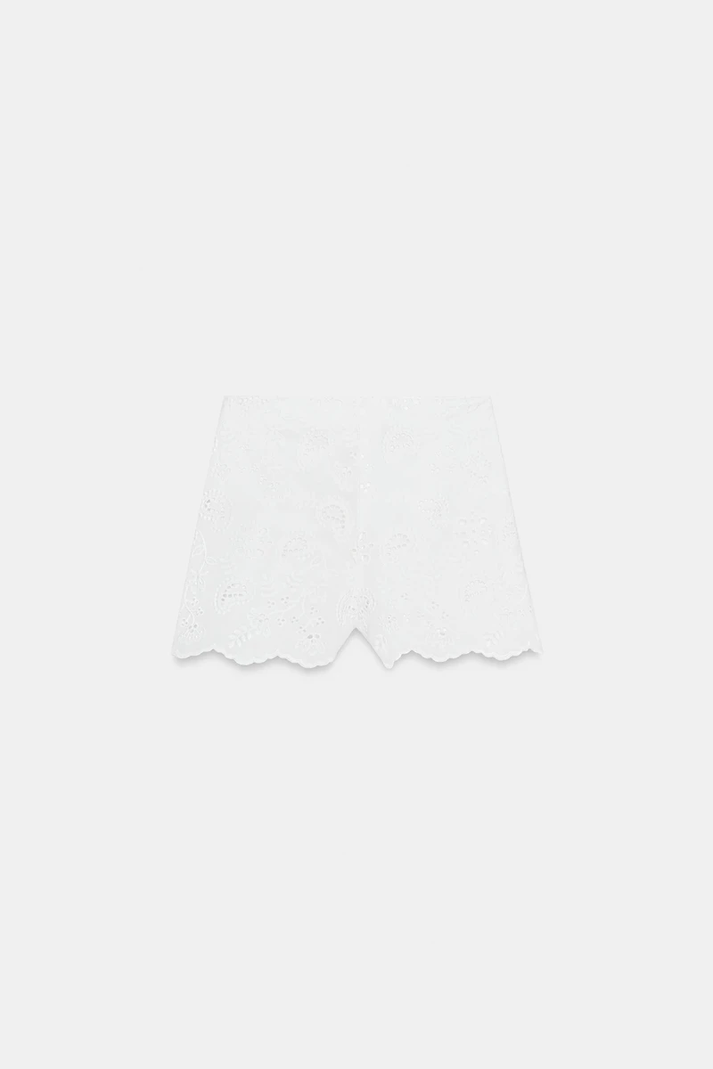 SHORT À BRODERIES AJOURÉES