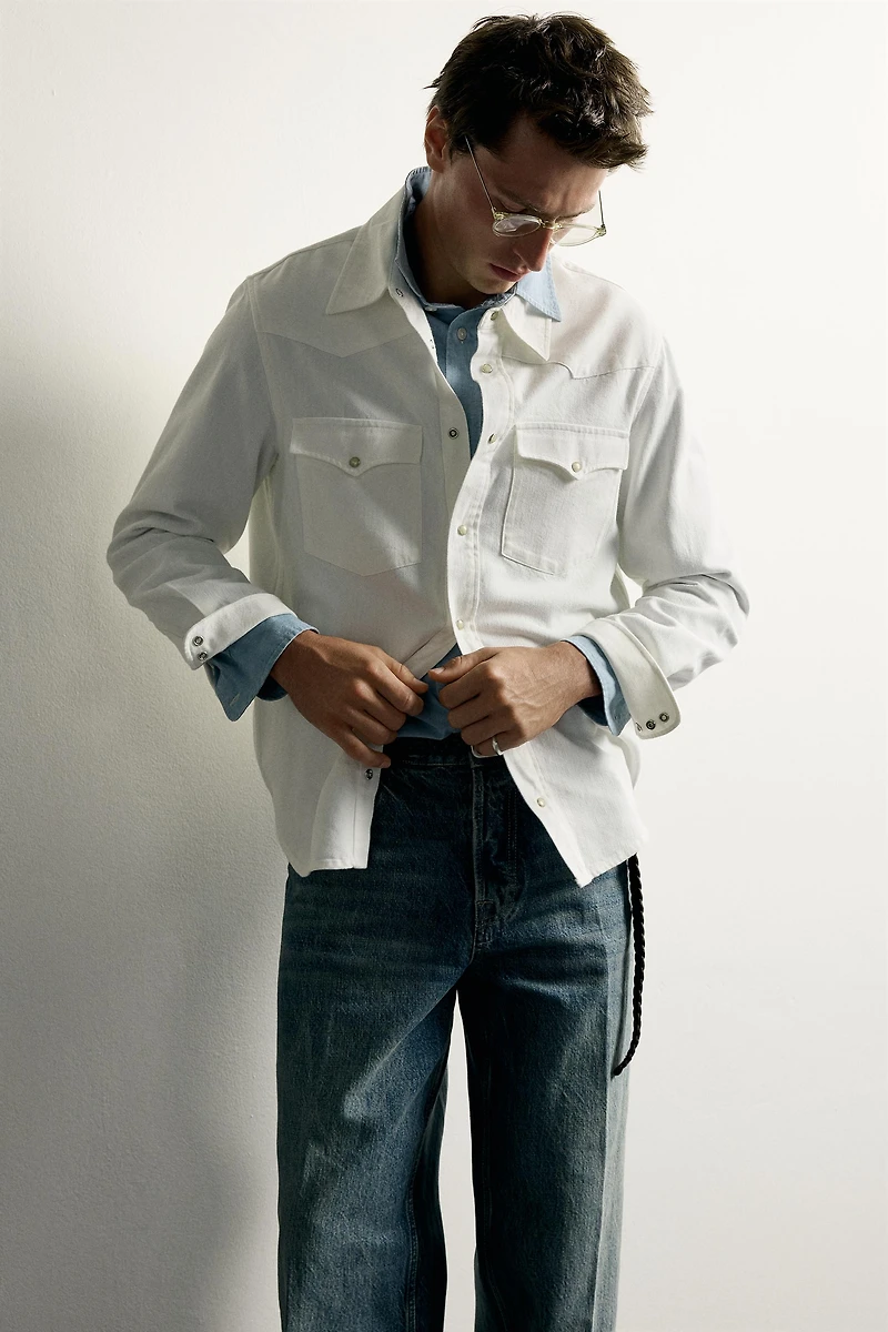 COTTON-LYOCELL REGULAR FIT WESTERN SHIRT