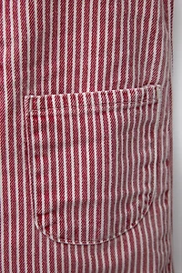 STRIPED TWILL LONG OVERALLS