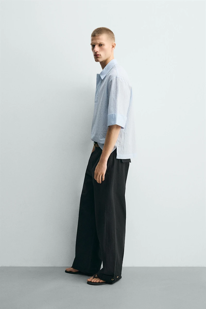 CHEMISE POLO COUPE BOXY TEXTURÉE