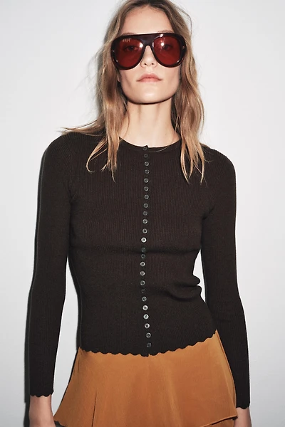RIB KNIT CARDIGAN