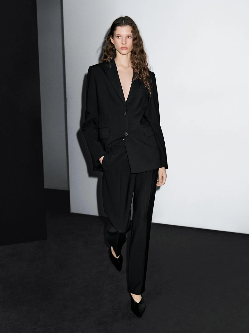 Pantalon cigarette en crêpe