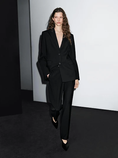 Pantalon cigarette en crêpe
