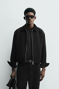 TEXTURED VELVET OVERSHIRT