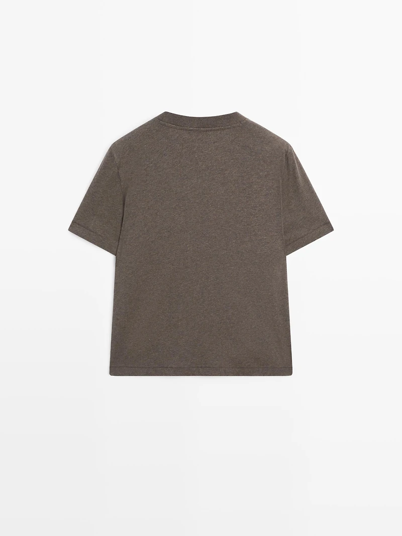 T-shirt chiné à manches courtes