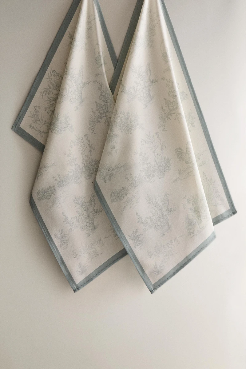 LOT TORCHONS CUISINE TOILE (LOT DE 2)