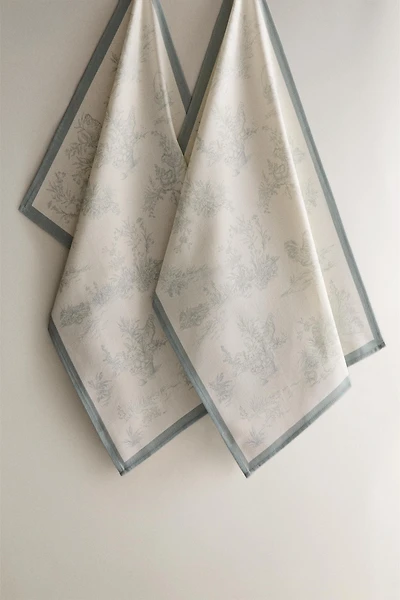 LOT TORCHONS CUISINE TOILE (LOT DE 2)