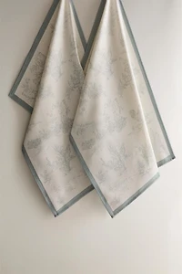 LOT TORCHONS CUISINE TOILE (LOT DE 2)