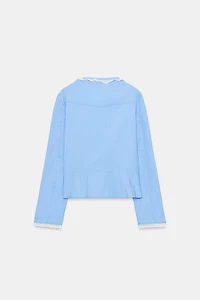 STRIPED LACE POPLIN JACKET
