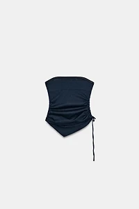 DRAPED LINEN TOP