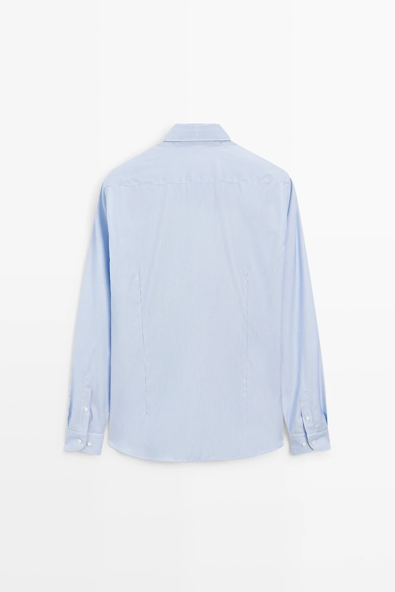 Chemise slim fit à rayures 100 % coton