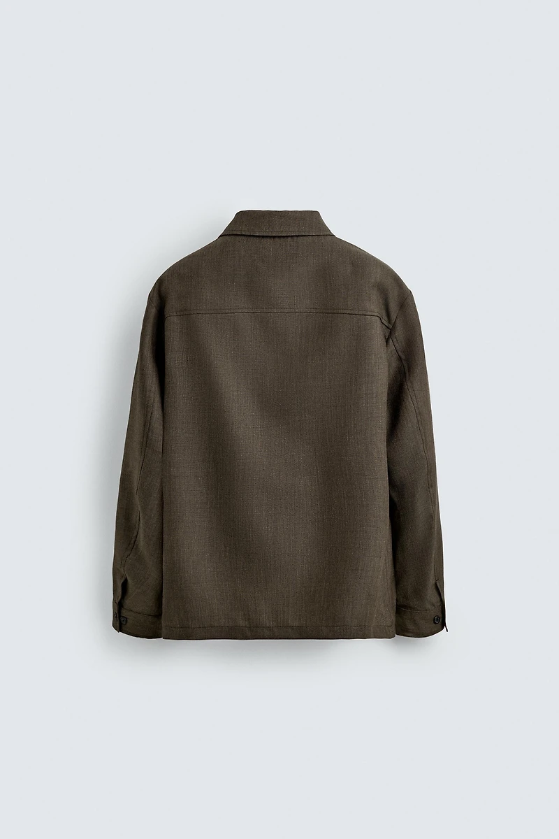 REGULAR FIT 100% WOOL OVERSHIRT