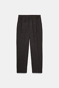 PLEATED PANTS WITH ELASTIC BACK