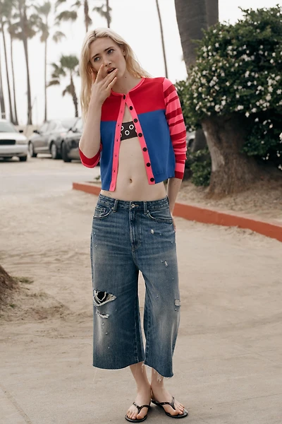 COLOR BLOCK CARDIGAN