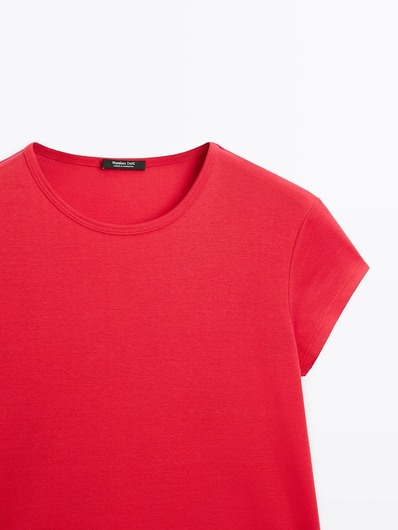 T-shirt à manches courtes 100 % coton mercerisé