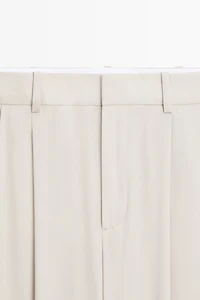 Wool blend darted pants with button detail