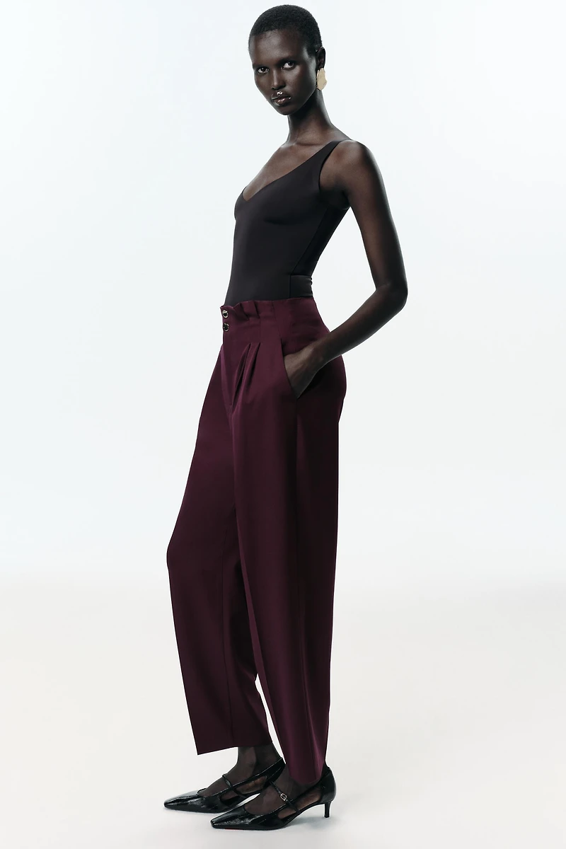 PLEATED PAPERBAG PANTS