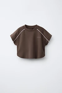 T-SHIRT À LISERÉS EN CONTRASTE AVEC MODAL