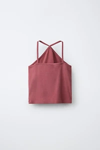 STUDDED HALTER TOP