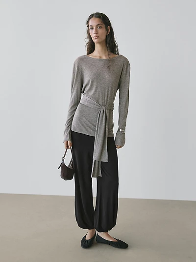 T-shirt with tie detail