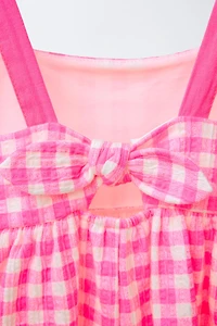 ROBE TEXTURÉE IMPRIMÉE LACET