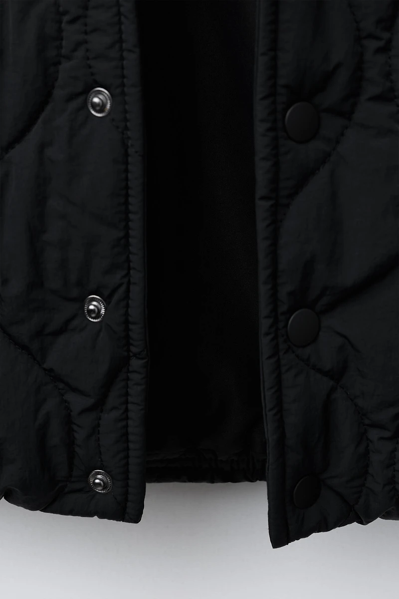 WATER REPELLENT HOODED PADDED BOMBER JACKET