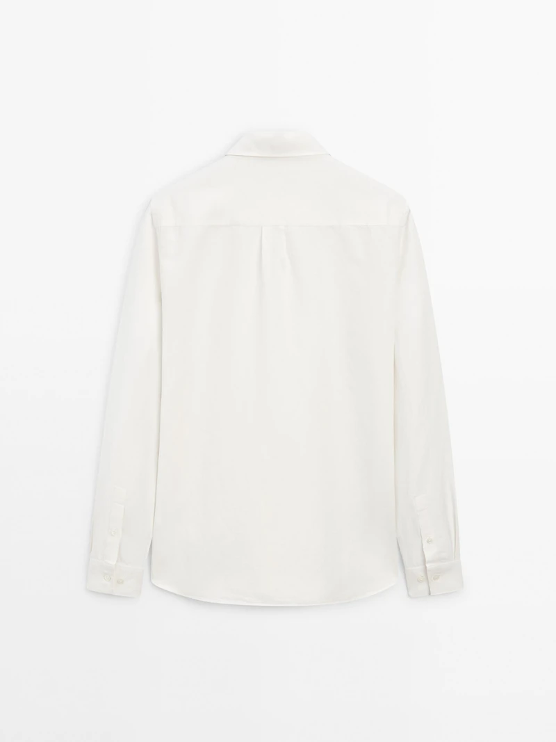 Regular fit linen blend shirt