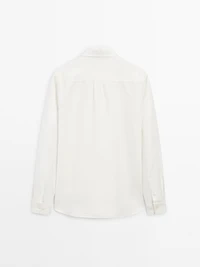 Regular fit linen blend shirt