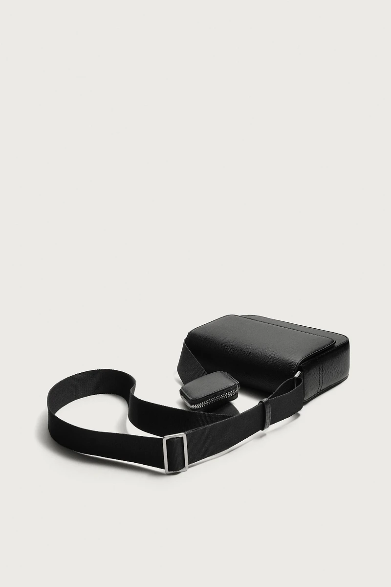 TEXTURED FLAP CROSSBODY BAG