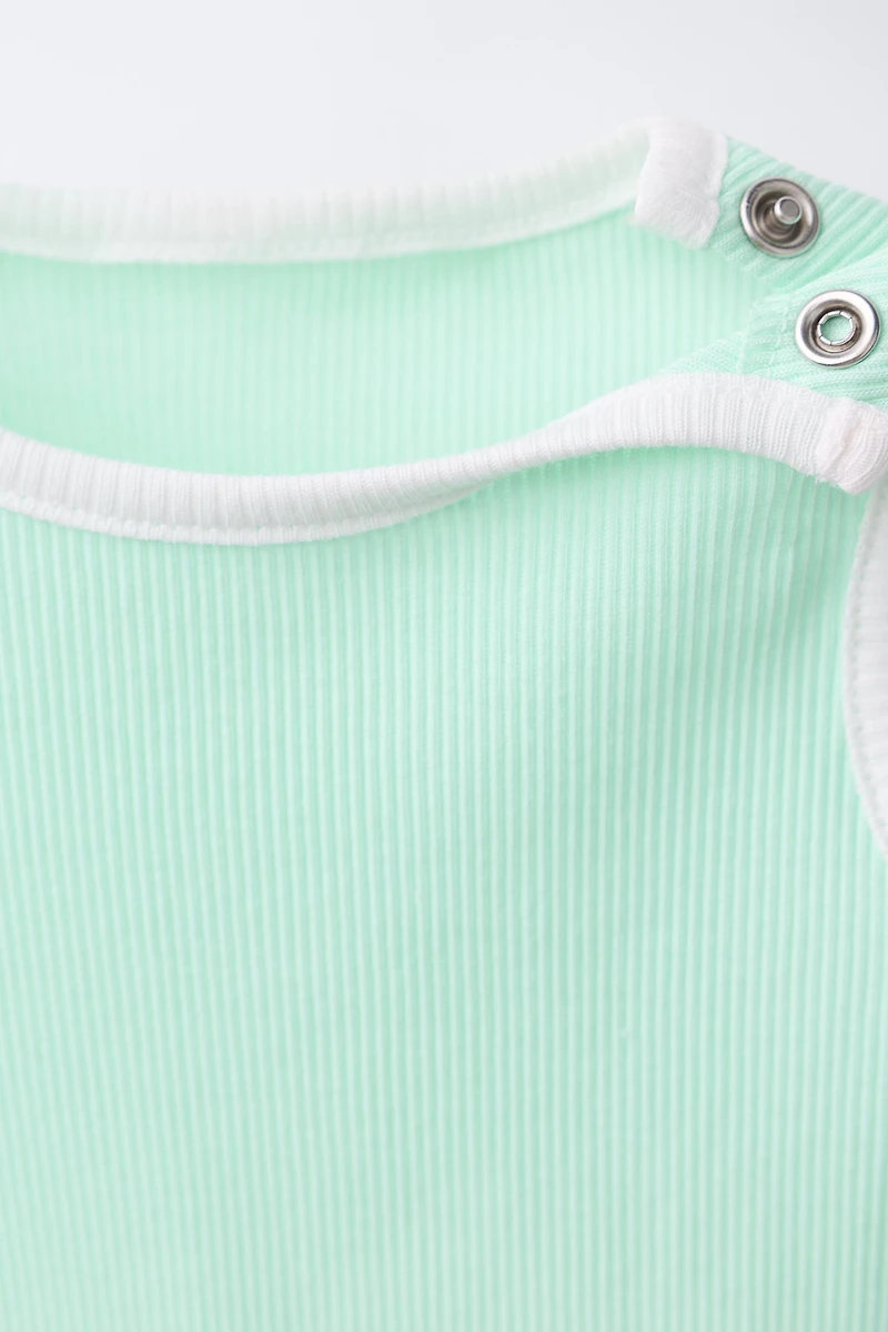 FIVE-PACK STRIPED SLEEVELESS BODYSUITS