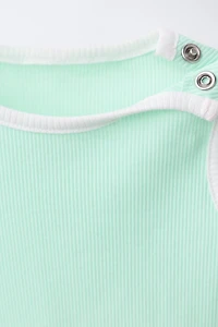 FIVE-PACK STRIPED SLEEVELESS BODYSUITS