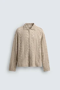 CROCHET TEXTURED OVERSHIRT