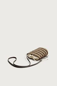 VERTICAL WOVEN CROSSBODY BAG