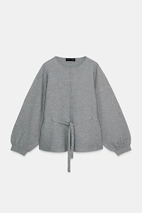 DRAWSTRING KNIT JUMPER
