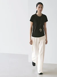 Lyocell blend short sleeve T-shirt