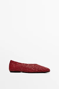 Braided leather ballet flat