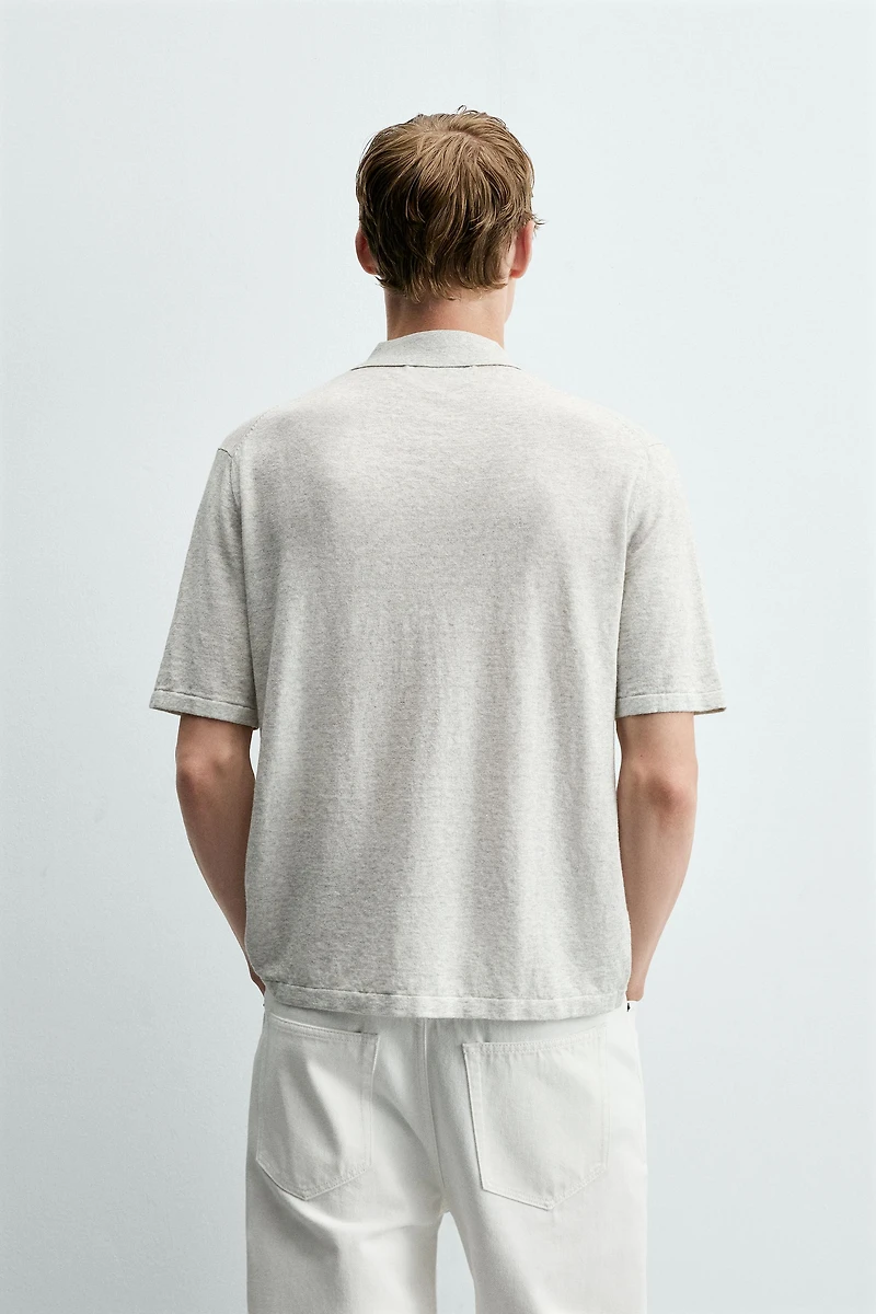 POLO EN MAILLE CHANVRE ET COTON