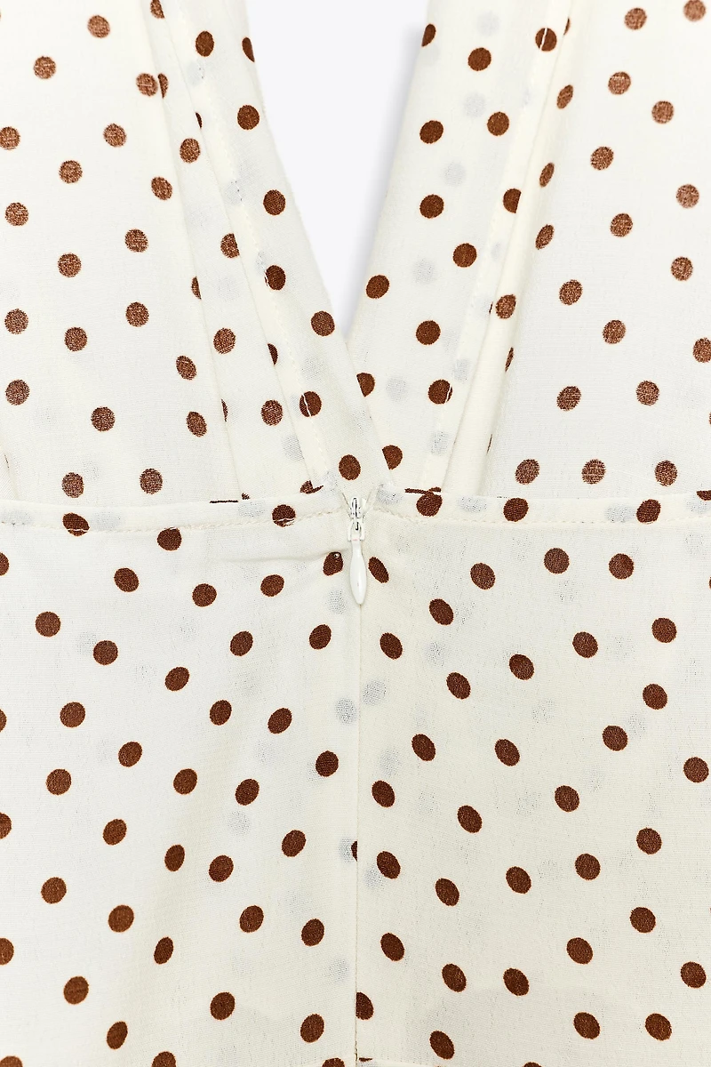 COMBINAISON HALTER À POIS