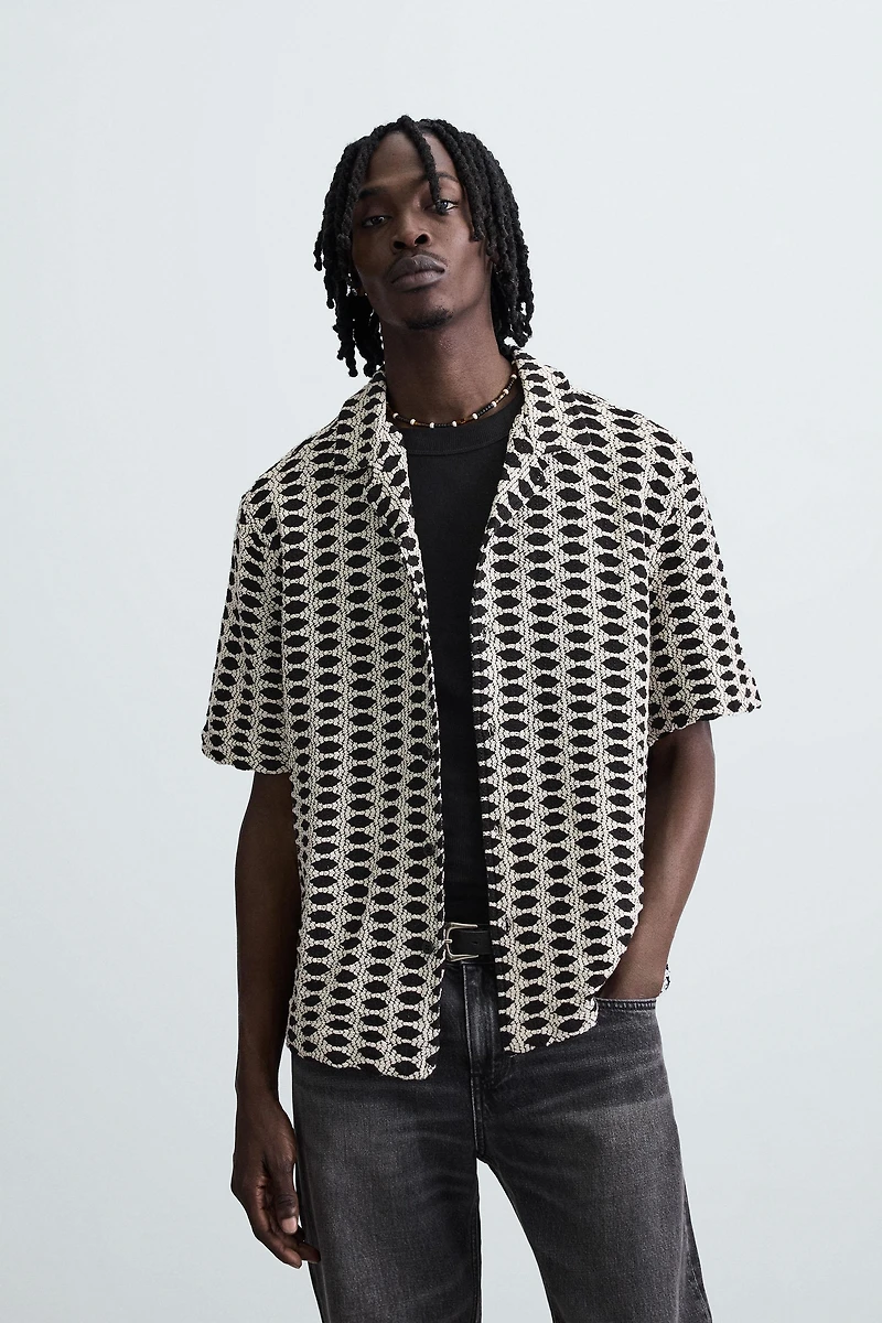 CONTRAST JACQUARD SHIRT