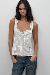 EMBROIDERED STRAP TOP