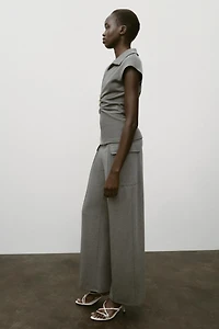PIQUÉ PANTS WITH POCKETS
