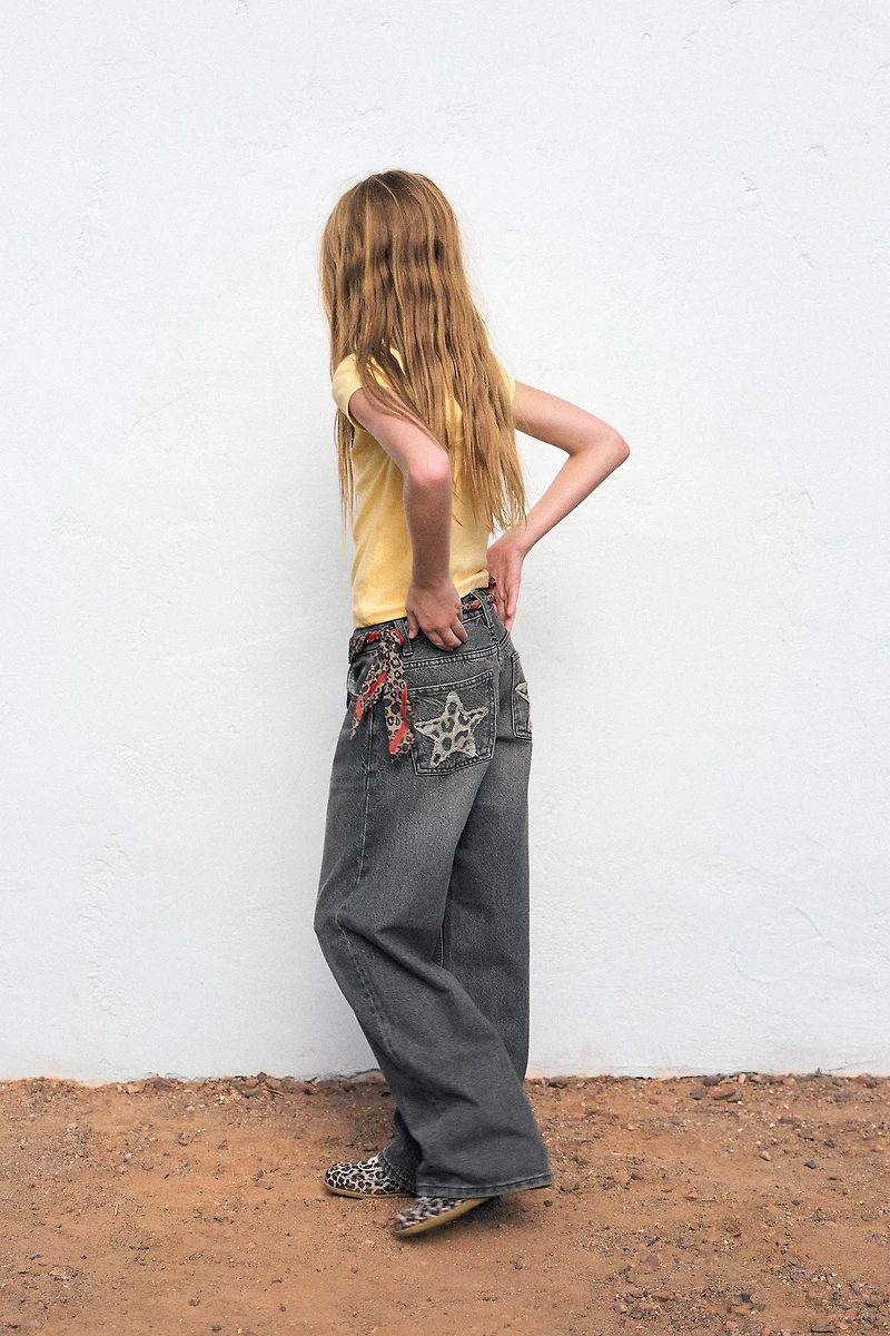 JEAN WIDE LEG ÉTOILES IMPRIMÉ ANIMAL