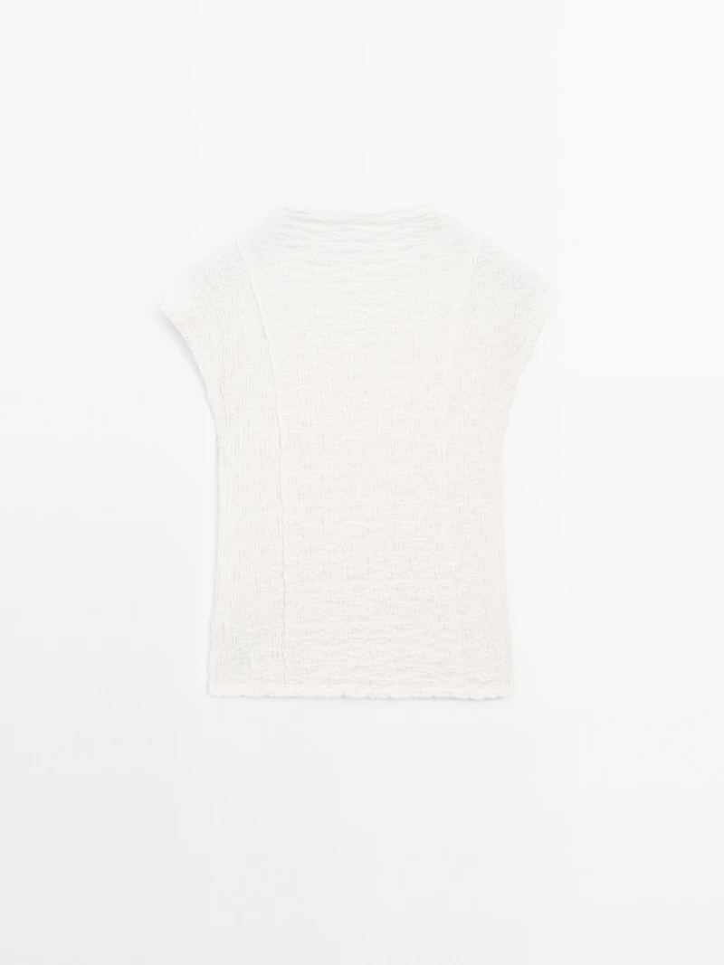Sleeveless top with gathered detail