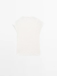 Sleeveless top with gathered detail