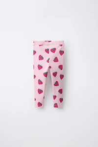 STRAWBERRY RIBBED LEGGINGS