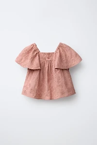 EMBROIDERED FLORAL LACE BLOUSE