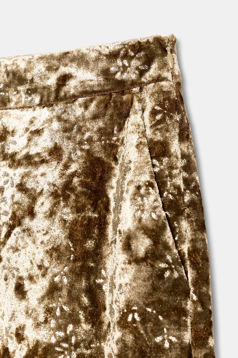 VELVET METALLIC THREAD BALLOON PANTS