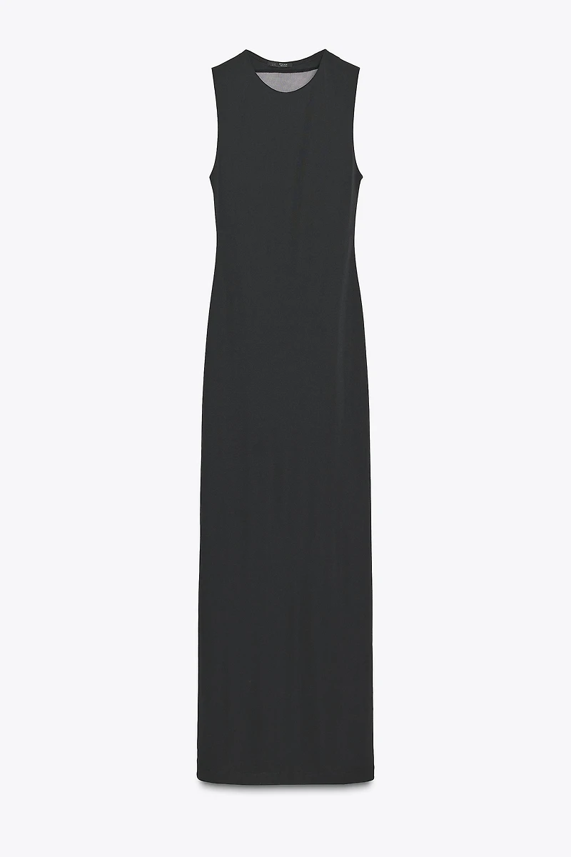 LONG COMBINATION TULLE DRESS