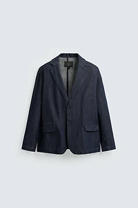 RELAXED FIT DENIM BLAZER