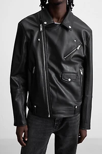 FAUX LEATHER BIKER JACKET